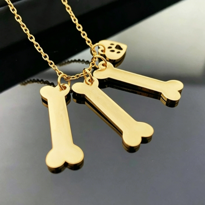 Engraved Pet Memorial Love Bone Necklace