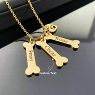 Engraved Pet Memorial Love Bone Necklace