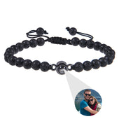 Photo projection bracelet stone options, personalized custom picture beaded bracelet