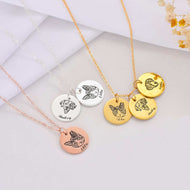 Pet photo pendant detail, custom picture printed charm on chain
