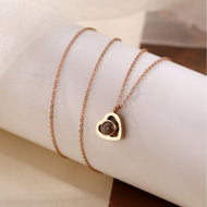 Photo projection necklace worn, personalized custom picture keepsake pendant
