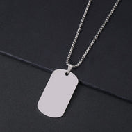 Personalized name necklace worn on neck, custom engraved pendant keepsake