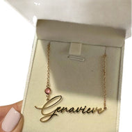 Personalized Name & Birthstone Necklace