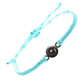 Personalized Photo Projection Braided Bracelet — Blue, Black