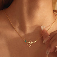 Personalized Name & Birthstone Necklace