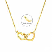 Personalized Interlocking Hearts Couples Necklace — Gold Necklace