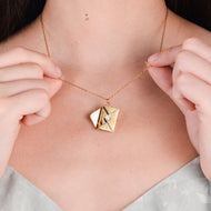 Personalized Love Letter Envelope Couples Necklace