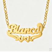 Personalized Double-Layer Couples Name Necklace — Solid color