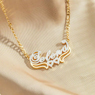 Personalized Double-Layer Couples Name Necklace — product photo 2