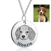 Gold personalized memorial necklace, custom engraved remembrance pendant