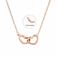 Personalized Interlocking Hearts Couples Necklace — product photo 3