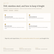 Stainless steel jewellery care guide