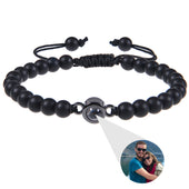 Photo projection bracelet worn on wrist, personalized custom picture keepsake