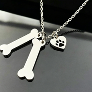 Engraved Pet Memorial Love Bone Necklace