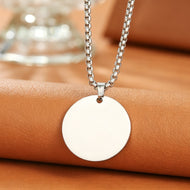 Name necklace pendant shape options, square and round custom engraved pendants