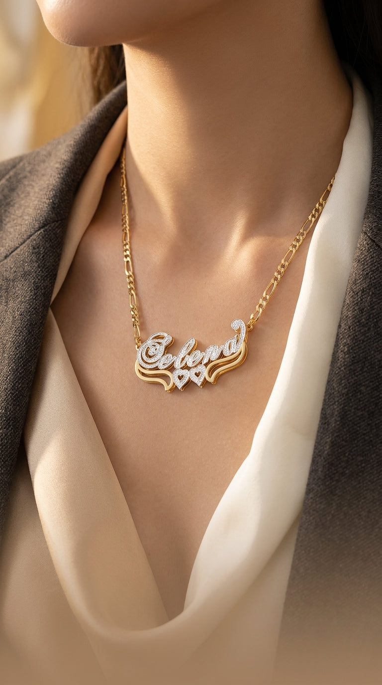 Personalized Double-Layer Couples Name Necklace