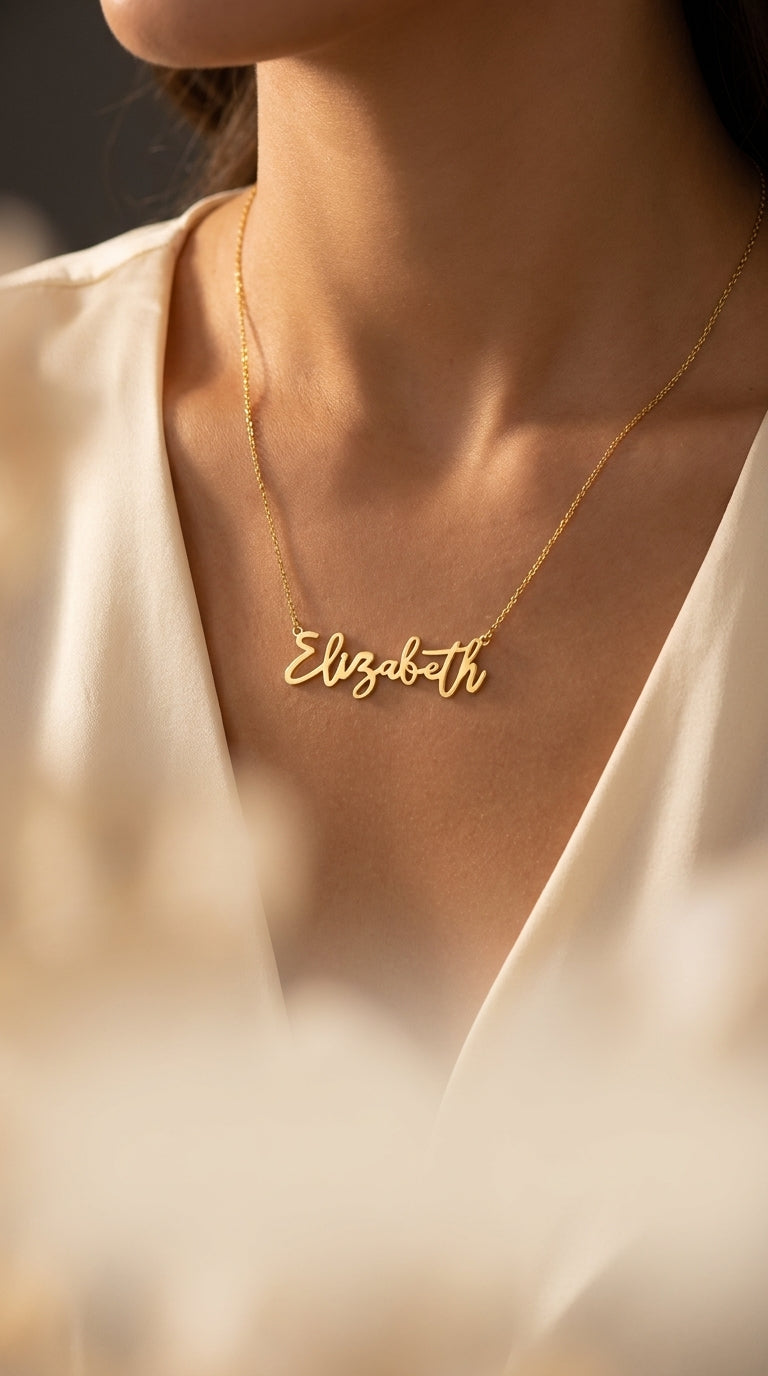 Personalized Cursive Script Name Necklace