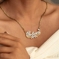 Personalized Double-Layer Couples Name Necklace — product photo 4